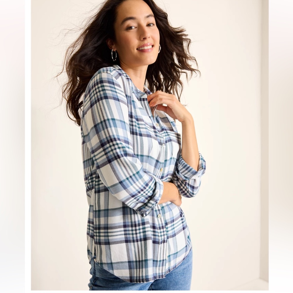 NWT Tommy Bahama Breezy Shoreline LT Chambray Flannel Shirt, XS